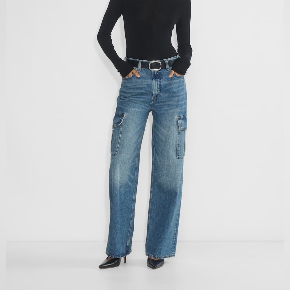Denim Forum High Rise Gray  Wide Leg Jeans, 31, Euc